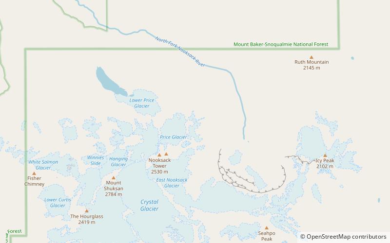 West-Nooksack-Gletscher location map