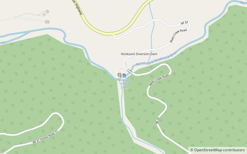 Nooksack Falls location map