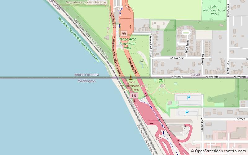 Peace Arch Border Crossing location map