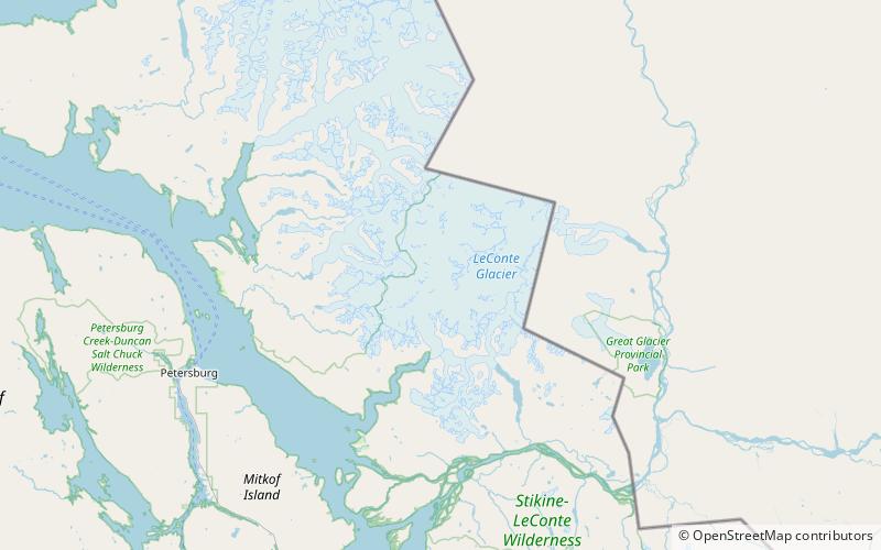 LeConte-Gletscher location map