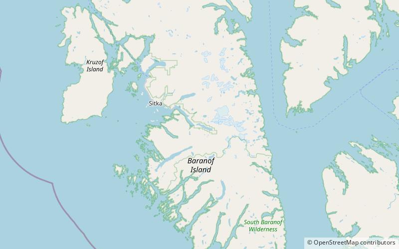 green lake baranof island location map