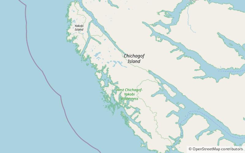 west chichagof yakobi wilderness wyspa cziczagowa location map