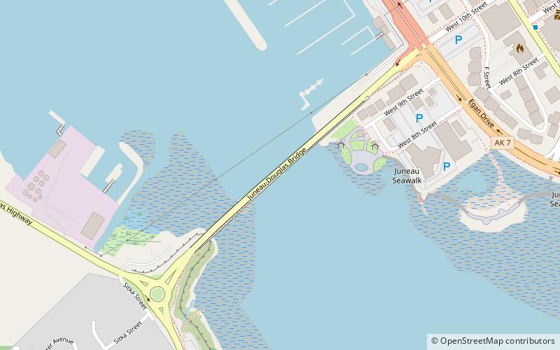 Juneau–Douglas Bridge location map