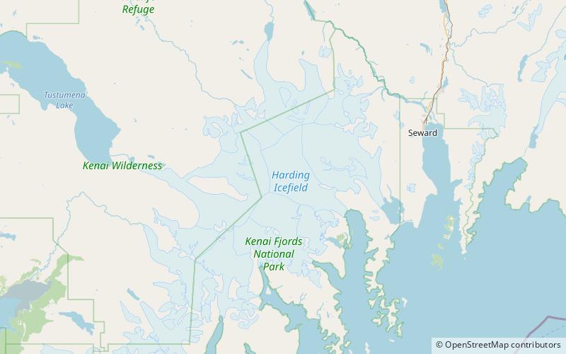 Harding Icefield location map