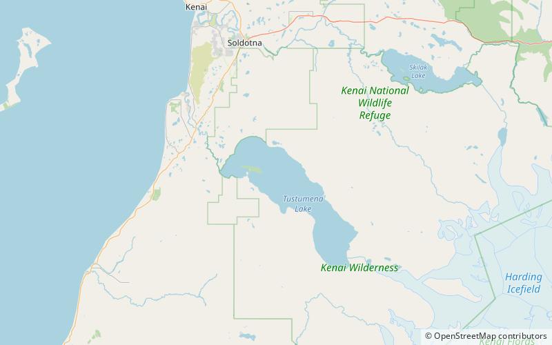 Tustumena Lake location map