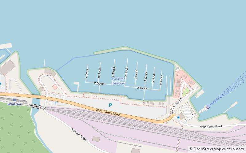 Whittier Boat Harbor location map