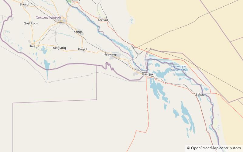 Turkmenistan–Uzbekistan barrier location map
