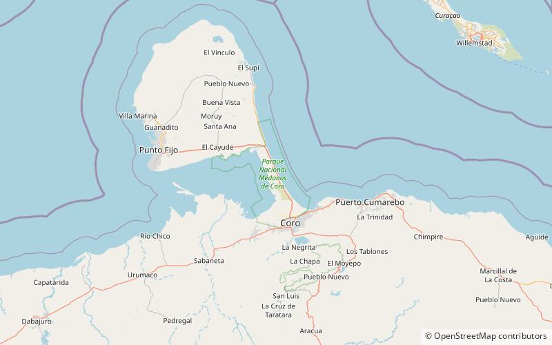 Médanos Isthmus location map