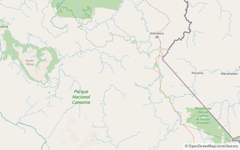 carrao tepui canaima national park location map