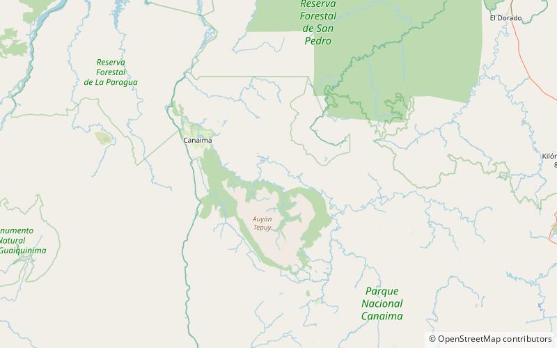 cerro la luna parc national canaima location map