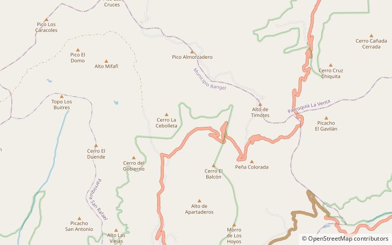 Cordillera de Merida páramo location map