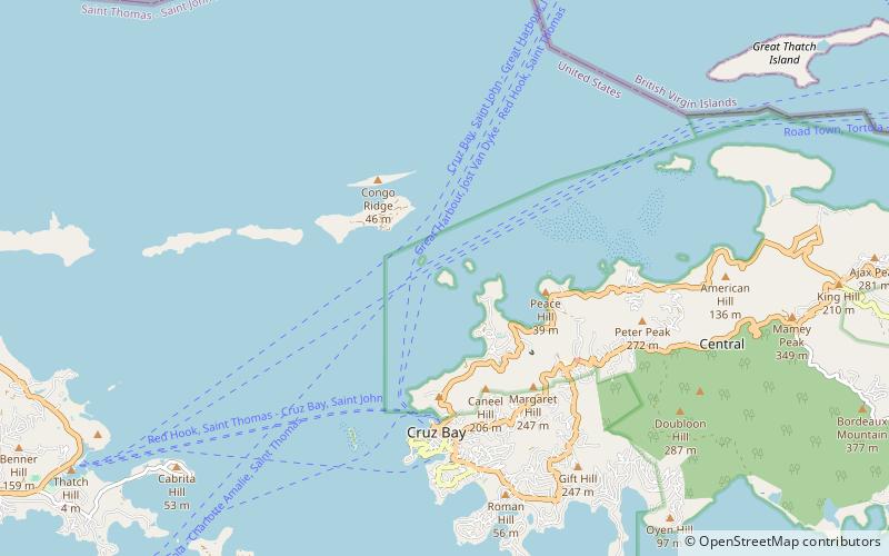 henley cay parque nacional islas virgenes location map