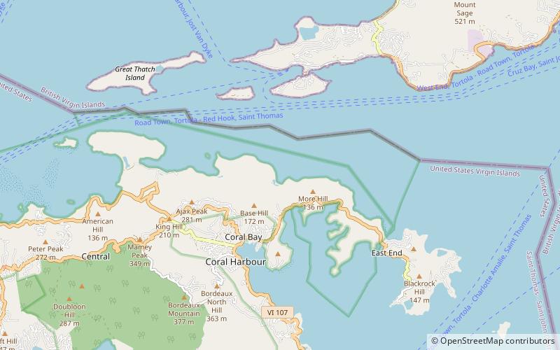brown bay park narodowy wysp dziewiczych location map