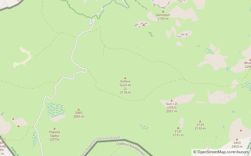 crnkamenska kula sar mountains location map