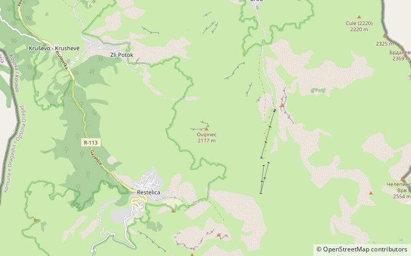 ovcinec sar mountains location map