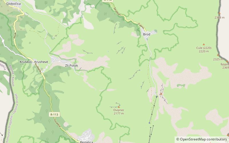 crni vrh monts sar location map