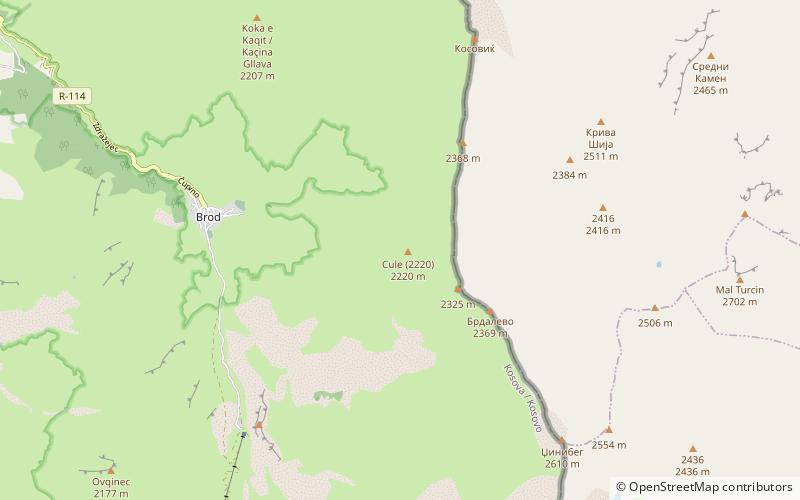 cule szar planina location map