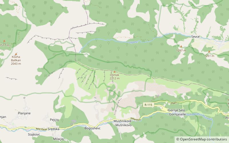 Oshlak Strict Nature Reserve location map