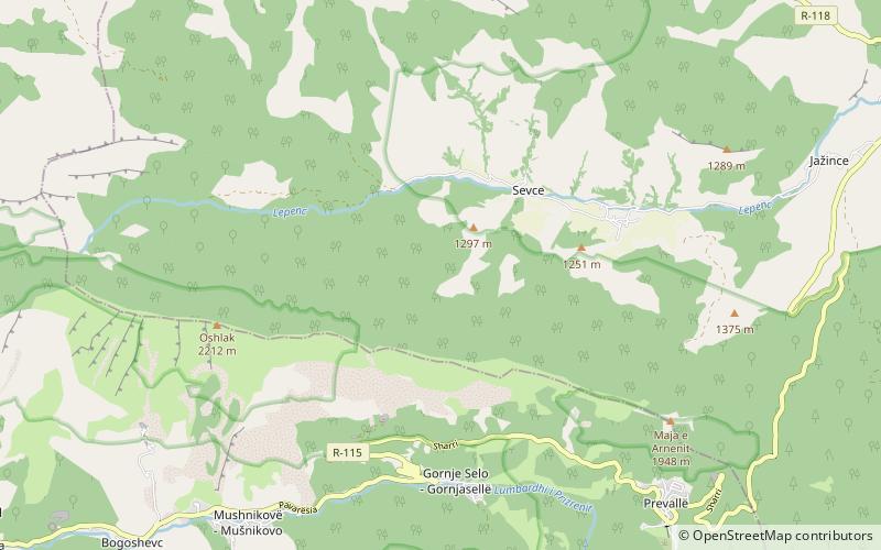 Sharr Mountains National Park location map