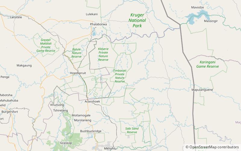 Rezerwat Dzikich Zwierząt Timbavati location map