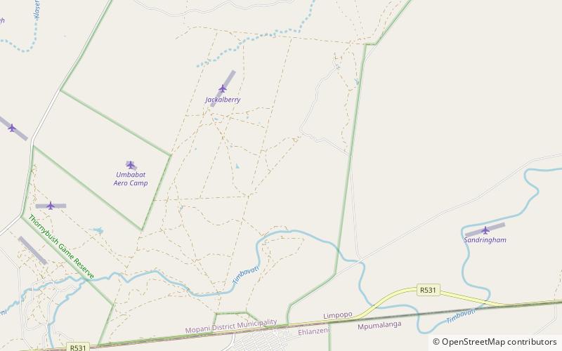 Thornybush Game Reserve location map