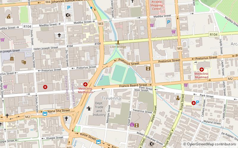 caledonian stadium pretoria location map