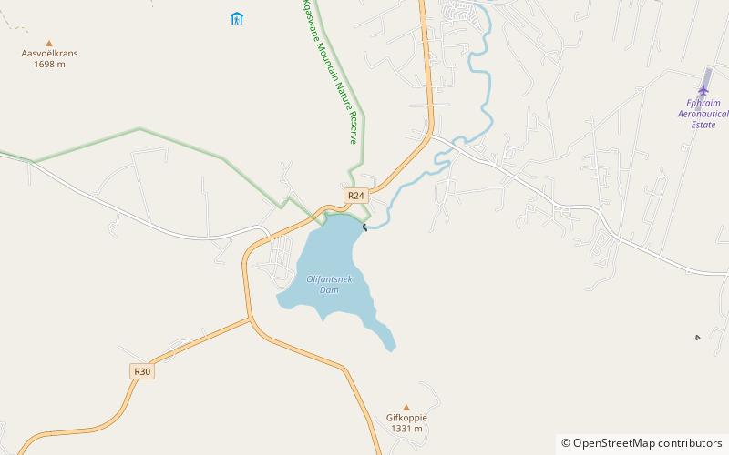 olifantsnek dam magaliesberg biosphere reserve location map