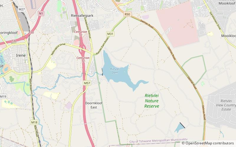 Rietvlei Dam location map