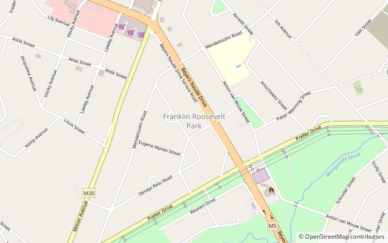 franklin roosevelt park johannesbourg location map