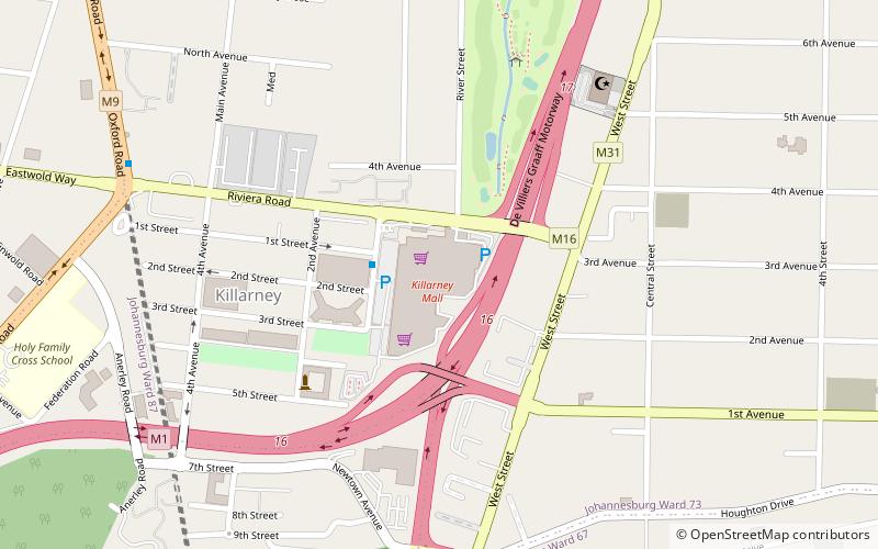 killarney mall johannesburg location map