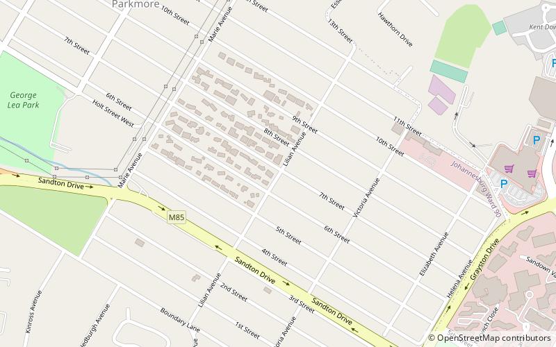 parkmore johannesburgo location map
