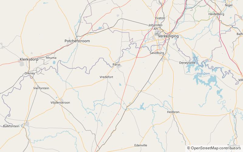 Vredefort crater location map