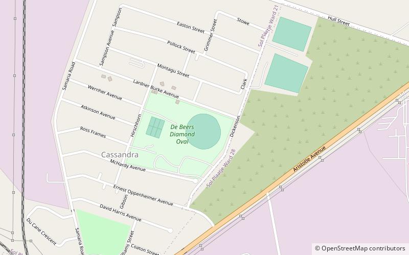 De Beers Diamond Oval location map