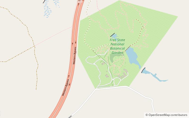 free state national botanical garden bloemfontein location map
