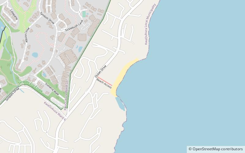 thompsons beach ballito location map