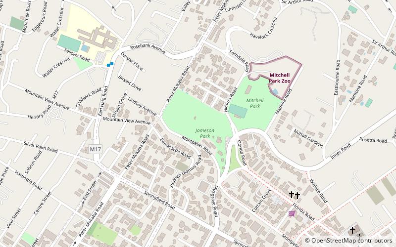 jameson park and rose garden durban location map