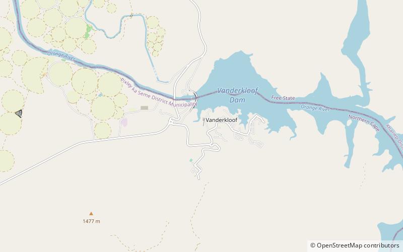 vanderkloof rezerwat przyrody gariep location map