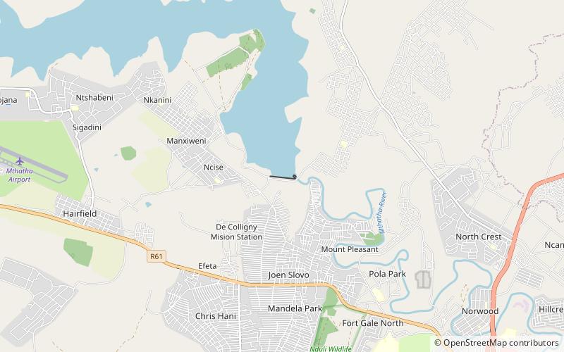 mthatha dam location map