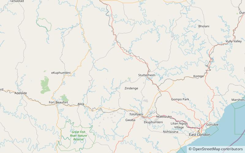 Amathole Mountains location map