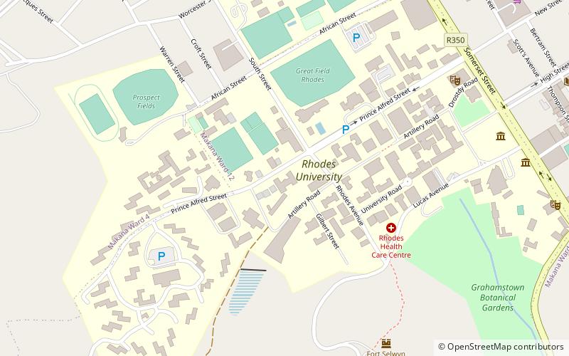 Rhodes University location map