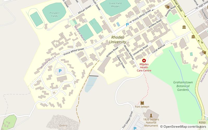rhodes university library grahamstown location map