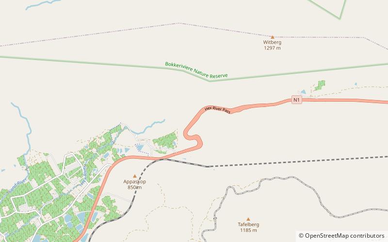 Hex River Pass location map