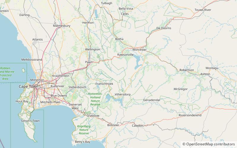 stettynskloof dam region floristique du cap location map