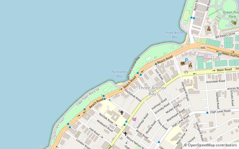 rocklands beach cape town location map
