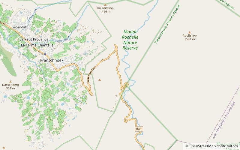 Franschhoek Pass location map