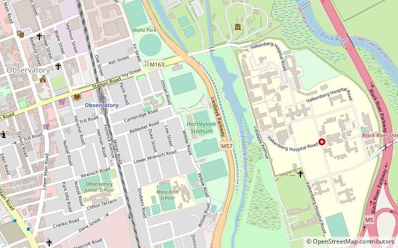hartleyvale stadium kapsztad location map