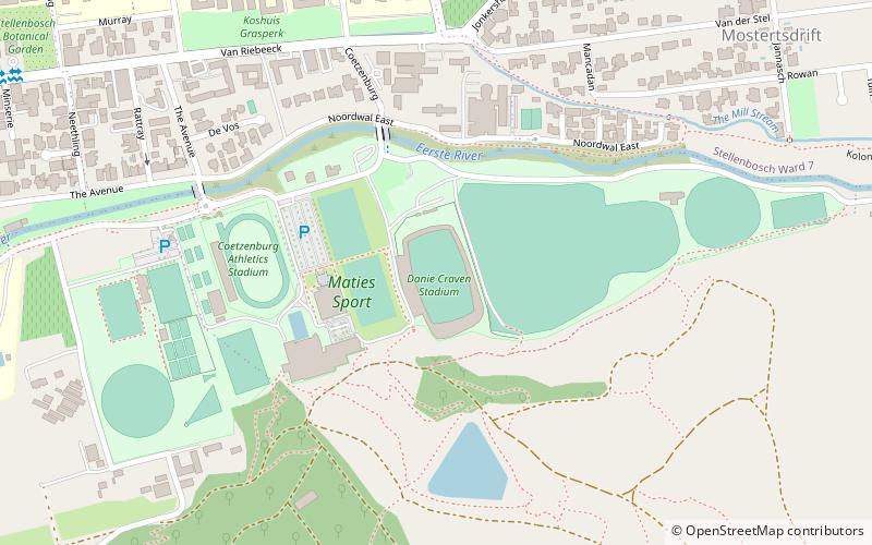 estadio danie craven stellenbosch location map