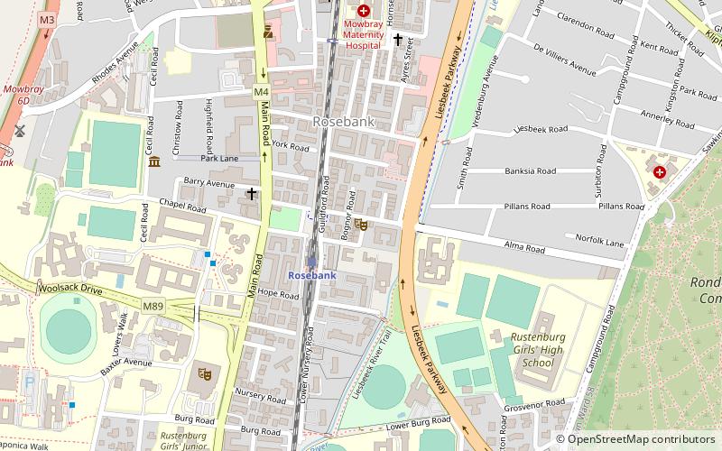 the rosebank theatre cape town location map