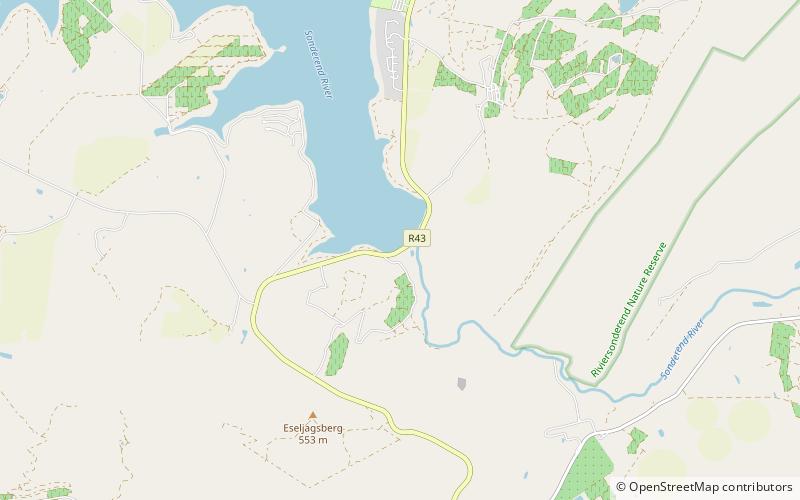 Theewaterskloof Dam location map