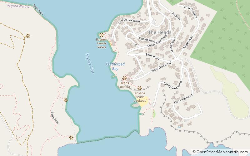heads lookout knysna location map